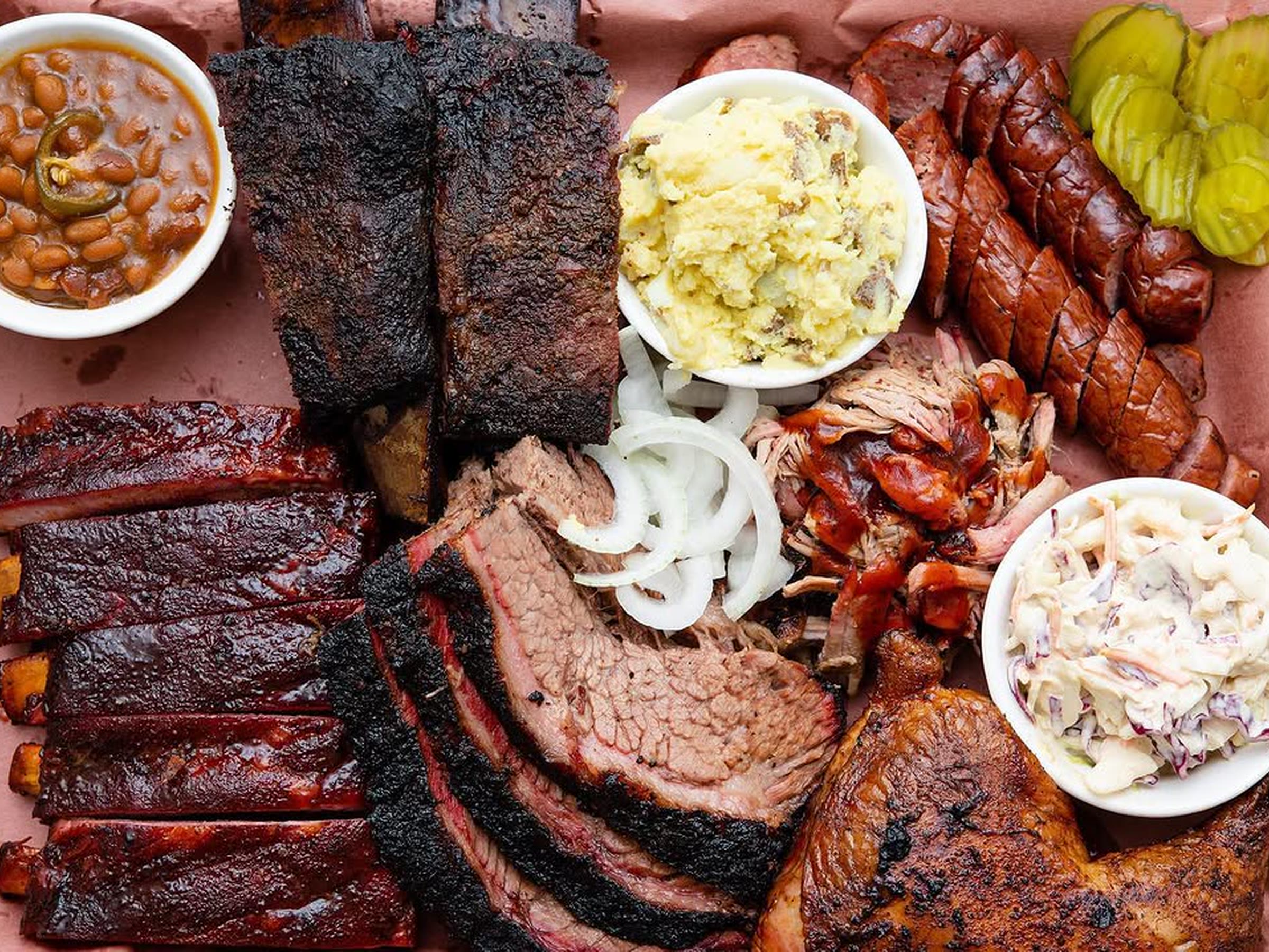 JB's Smokehouse — full catering and curbside menu spread